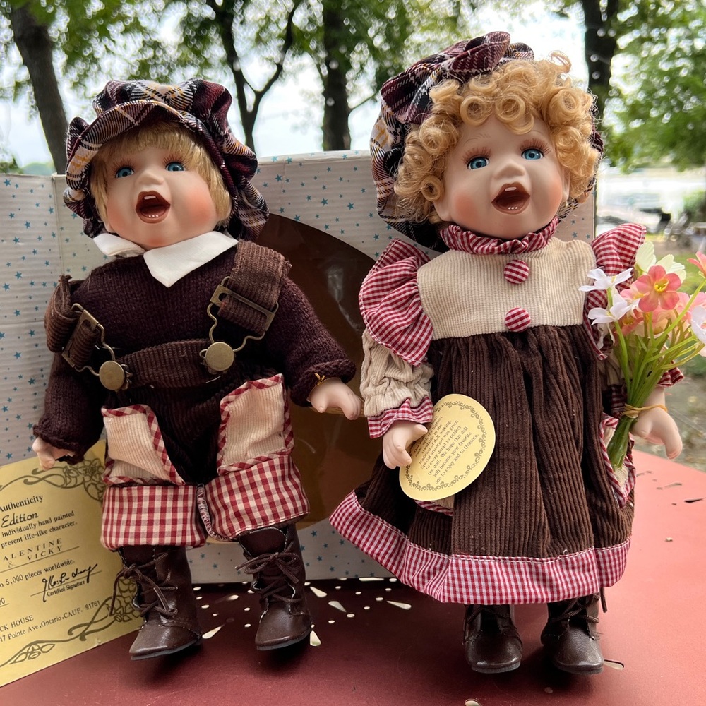 Porcelain dolls limited edition TWINS boy/girl.
